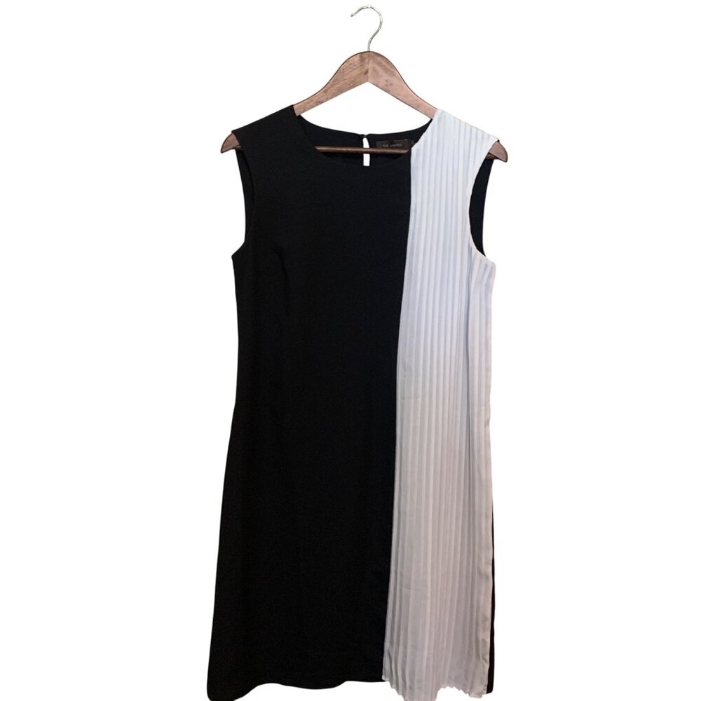 The Limited Women's Dress B & W Sleeveless Sheath Pleated Panel Sz S
